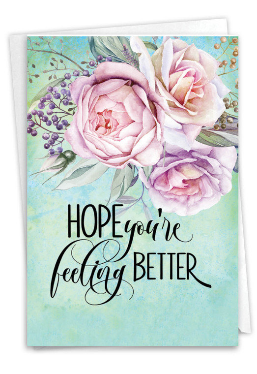 Get Well Florals, Printed Get Well Greeting Card - C4214CGWG