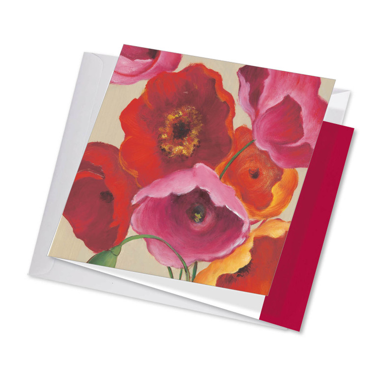 Painted Poppies, Jumbo Square-Top Thank You Greeting Card - JQ4548ATYG