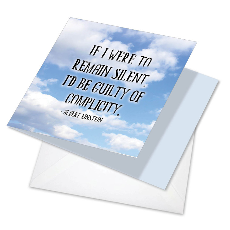 Artful Activism Quotes Einstein, Printed Square-Top Blank Greeting Card - CQ4185JOCB