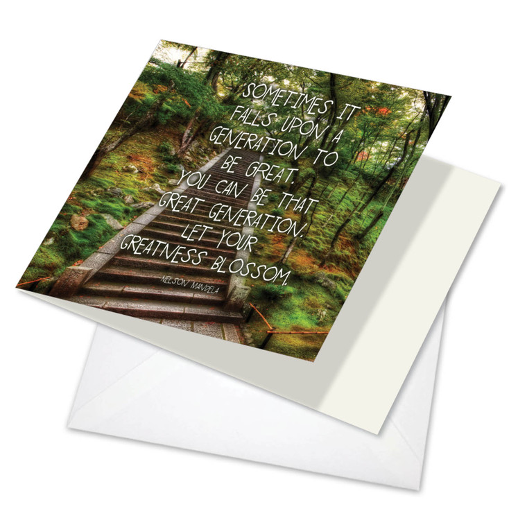 Resist Quotes Mandela Sometimes, Printed Square-Top Blank Greeting Card - CQ4619DOCB