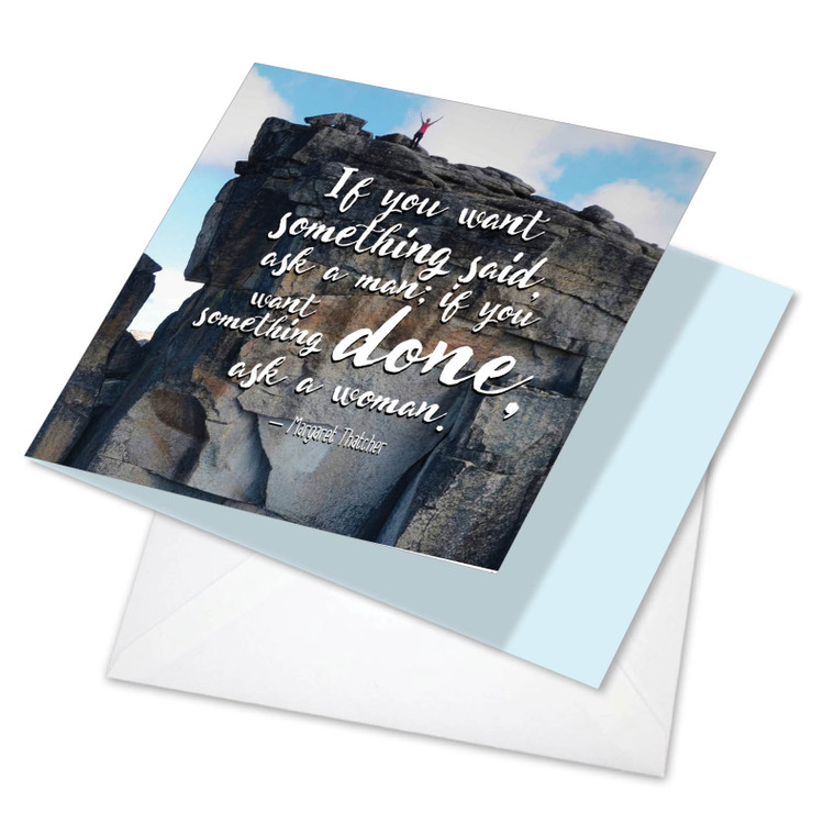 Women Power Quotes - Thatcher, Printed Square-Top Blank Greeting Card - CQ4625AOCB