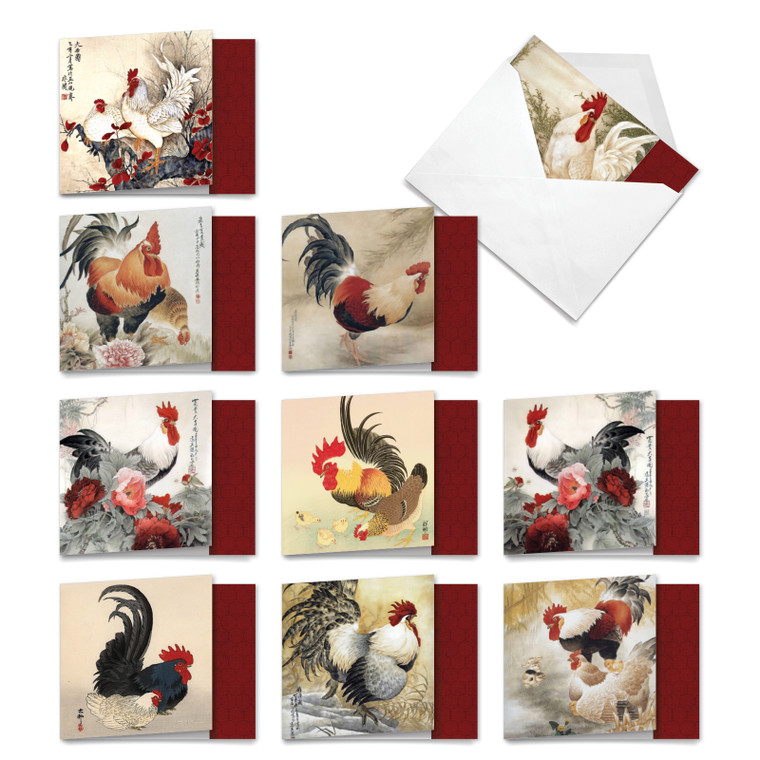 General Tso's Chicken, Assorted Set Of Square-Top Blank Notecards - AMQ4940OCB