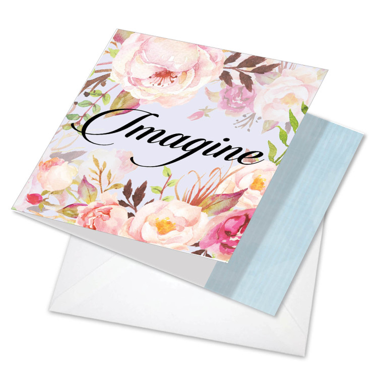 In A Word - Imagine, Printed Square-Top Blank Greeting Card - CQ4969EOCB