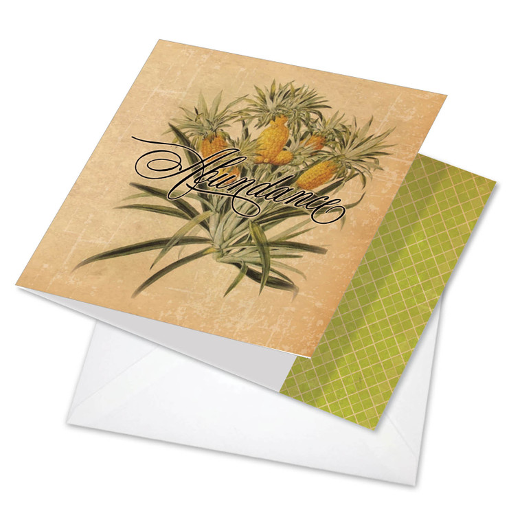 Pineapple Plenty - Abundance, Printed Square-Top Blank Greeting Card - CQ4938BOCB