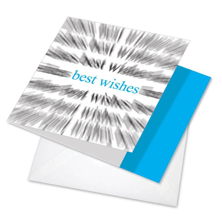 Words In Motion - Best Wishes, Printed Square-Top Blank Greeting Card - CQ4951EOCB