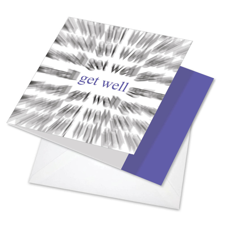 Words In Motion - Get Well, Printed Square-Top Blank Greeting Card - CQ4951GOCB