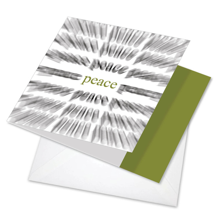 Words In Motion - Peace, Printed Square-Top Blank Greeting Card - CQ4951IOCB