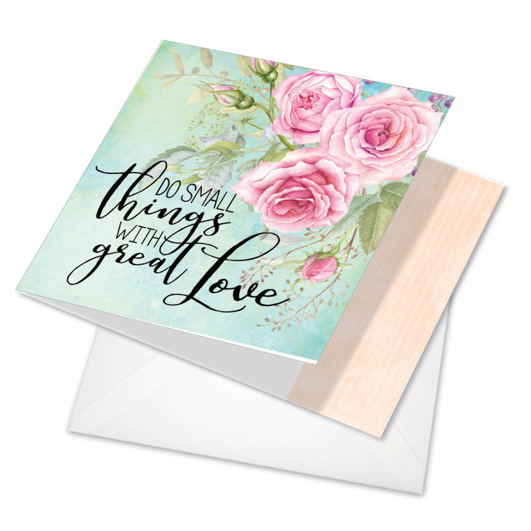 Words Of Encouragement - Great Love, Printed Square-Top Blank Greeting Card - CQ4979BFRB