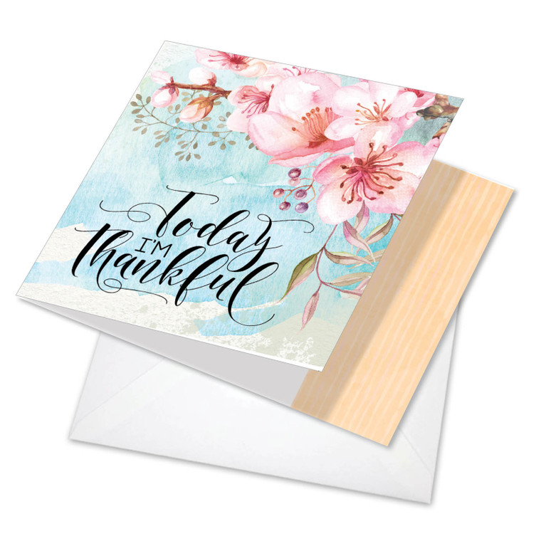 Words Of Encouragement - I'm Thankful, Printed Square-Top Blank Greeting Card - CQ4979IFRB