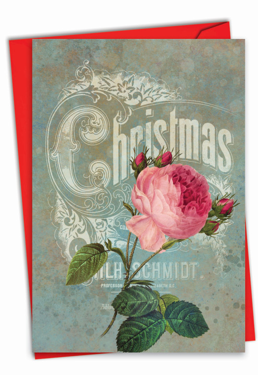 Christmas Roses, Printed Christmas Greeting Card - C5156BXSG