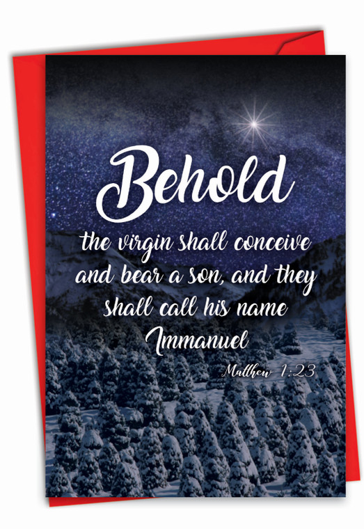 Christmas Quotes - Matt 1:23, Printed Christmas Greeting Card - C5078DXSG