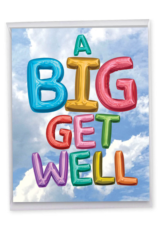 Inflated Messages, Jumbo Get Well Greeting Card - J5651HGWG