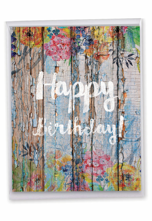 Blooming Driftwood, Jumbo Birthday Greeting Card - J6108EBDG