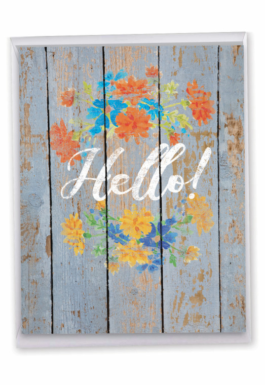 Blooming Driftwood - Hello, Extra Large All Occasions Greeting Card - J6108GOCG