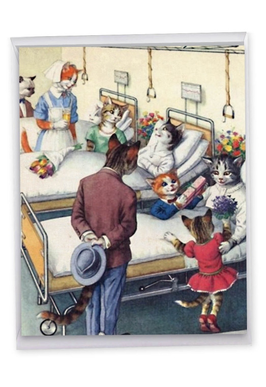 Crazy Cats, Jumbo Get Well Greeting Card - J6109GWG