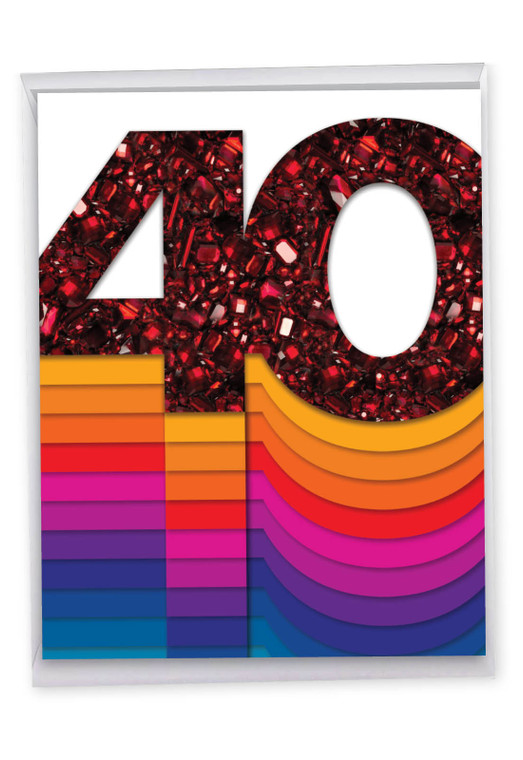 Bold Milestones - 40, Extra Large Anniversary Greeting Card - J6110BANG