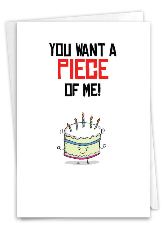 Birthday Puns - Cake, Printed Birthday Greeting Card - C6119FBDG