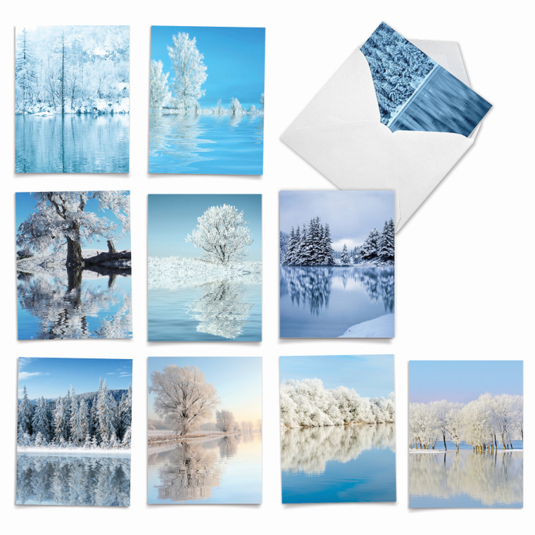 Tree-flections, Assorted Set Of Christmas Notecards - AM6134SGG