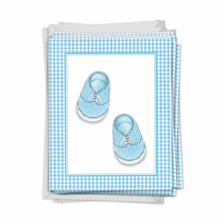 Blue Baby Booties, Blank Notecards - M6444BBB