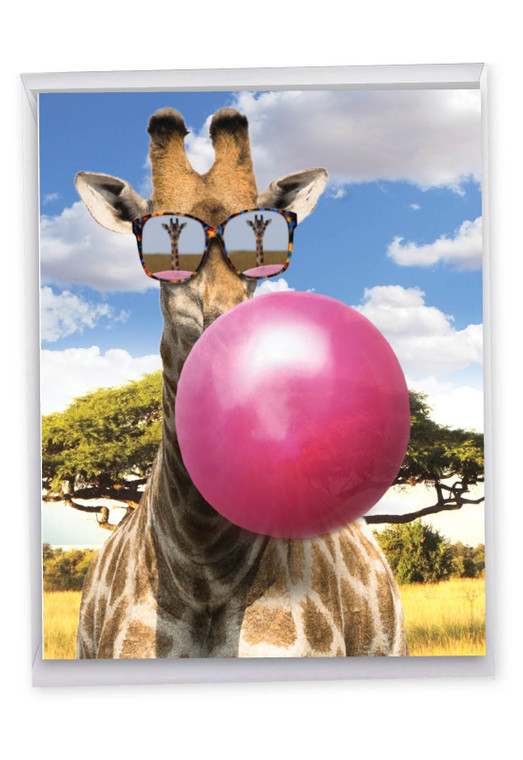 Balloon Animals - Giraffe, Jumbo Birthday Greeting Card - J6837BBDG