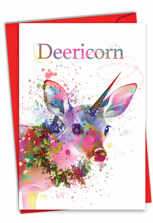Deericorn, Printed Christmas Greeting Card - C7134XS