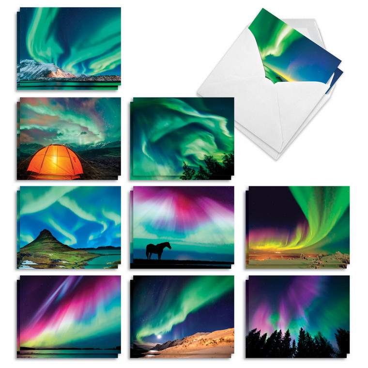 Aurora Borealis, Assorted Set Of Blank Notecards - AM7029OCB