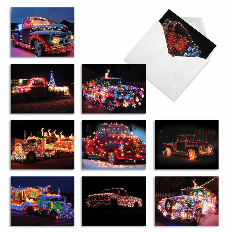 All Trucked Up, Assorted Set Of Christmas Notecards - AM3282XSG