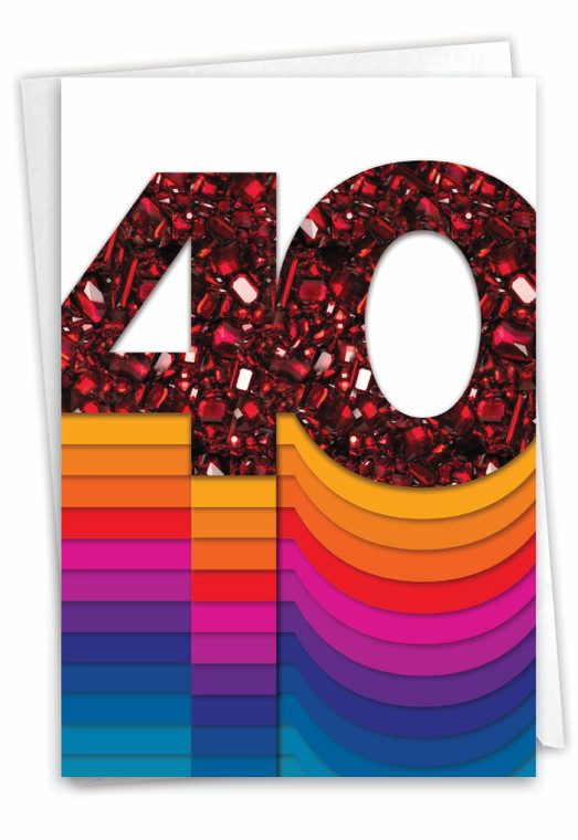Bold Milestones - 40, Printed Milestone Anniversary Greeting Card - C6110BMAG