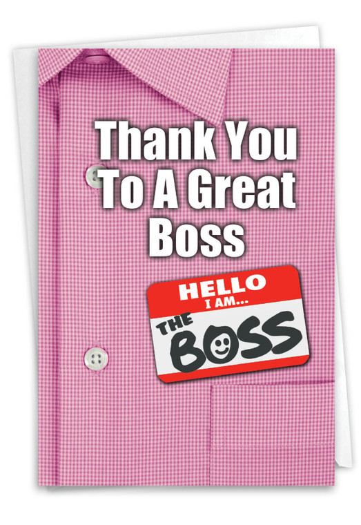 Thank You To A Great Boss, Printed Boss Thank You Greeting Card - C9108BYG