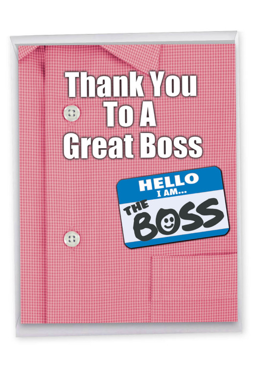 Thank You To A Great Boss, Extra Large Boss's Day Greeting Card - J9108BOG