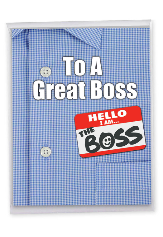 Thank You To A Great Boss, Extra Large Boss's Day Greeting Card - J9108BOG-US
