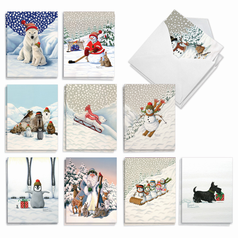 Winter Wonderland Wildlife, Assorted Set Of Christmas Notecards - AM2913XSG