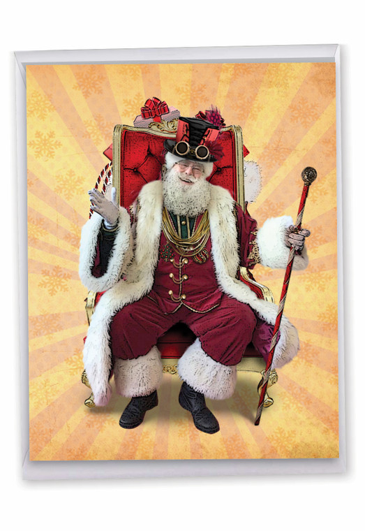 Steampunk Holidays - Cane, Jumbo Christmas Greeting Card - J2919IXSG