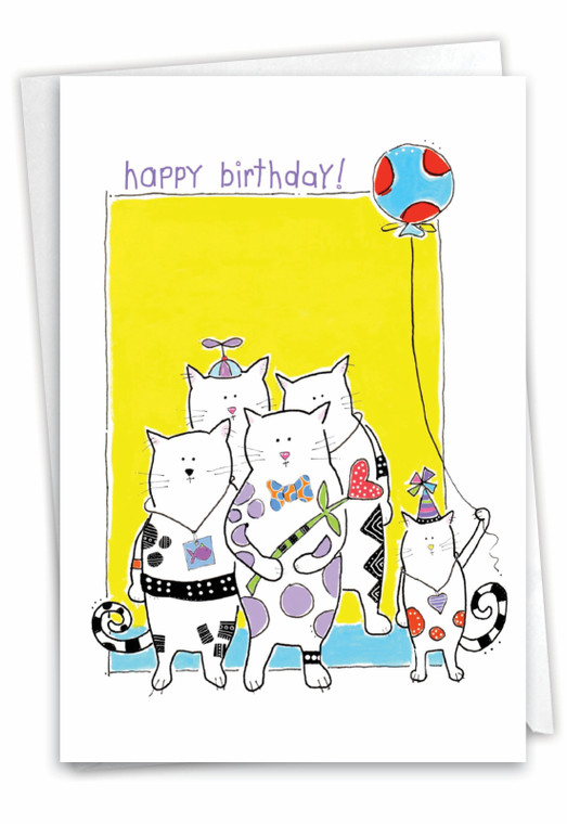Cat Scratch, Printed Birthday Greeting Card - C3118JBDG