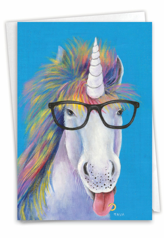 Unique Unicorns, Printed Birthday Greeting Card - C7186ABDG