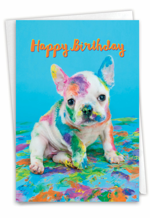 Dirty Dogs - Puppy, Printed Birthday Greeting Card - C7217ABDG