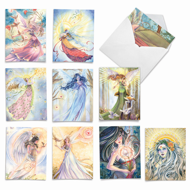 Winged Women, Assorted Set Of Thank You Notecards - AM3970TYG