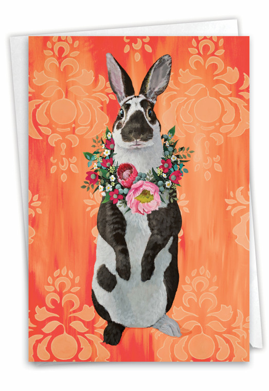 Fancy Wildlife - Rabbit, Printed Easter Greeting Card - C3364CEAG