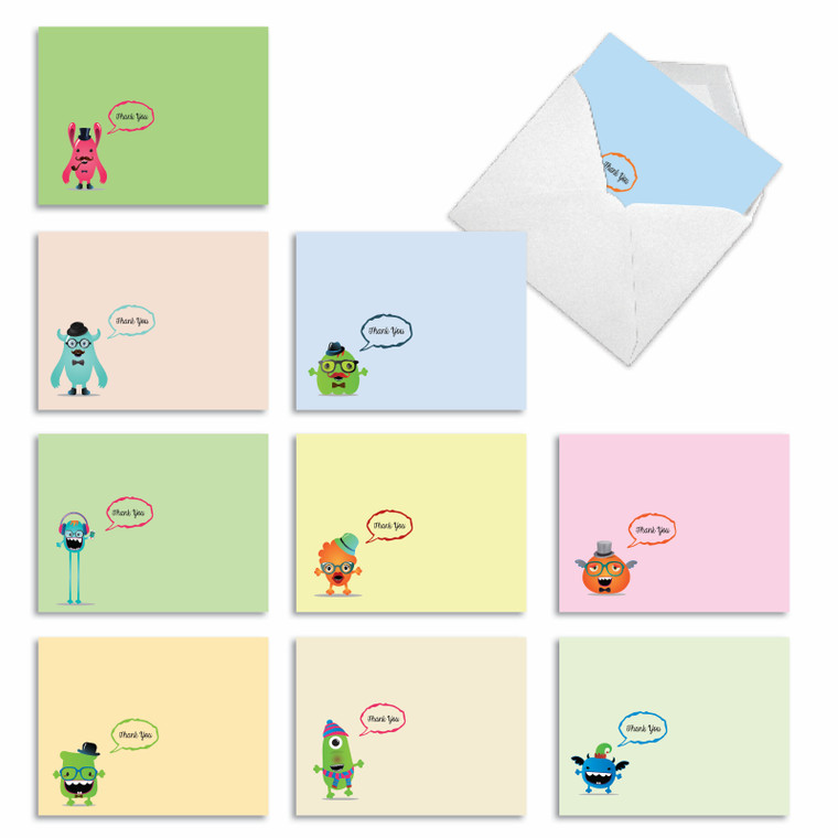 Hipster Monsters, Assorted Set Of Thank You Notecards - AM3974TYG