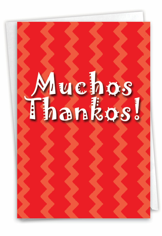 Muchos Thankos, Printed Thank You Greeting Card - 9101
