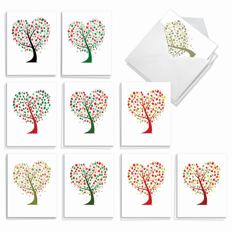 Gifted Trees, Assorted Set Of Christmas Notecards - AM3502XSG