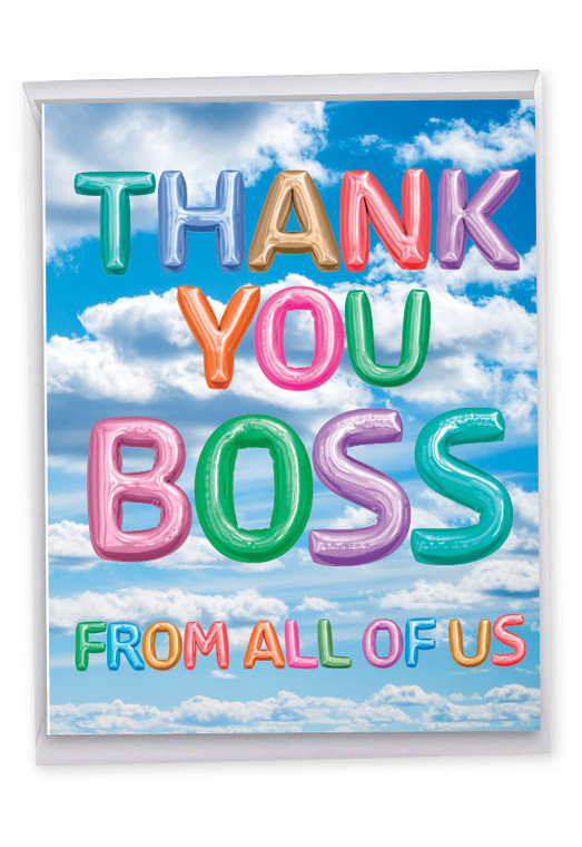 Inflated Messages, Extra Large Boss Thank You Greeting Card - J5651UBYG-US