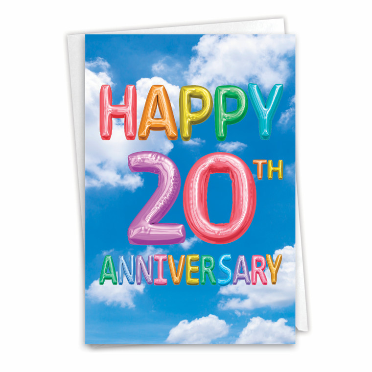 Inflated Messages - 20, Printed Milestone Anniversary Greeting Card - C5651DMAG