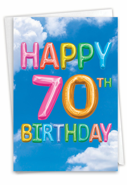 Inflated Messages - 70, Printed Milestone Birthday Greeting Card - C5651EMBG