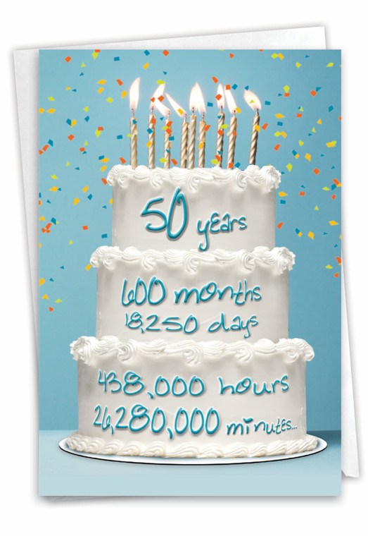 50 Year Time Count, Printed Milestone Birthday Greeting Card - C9092MBG