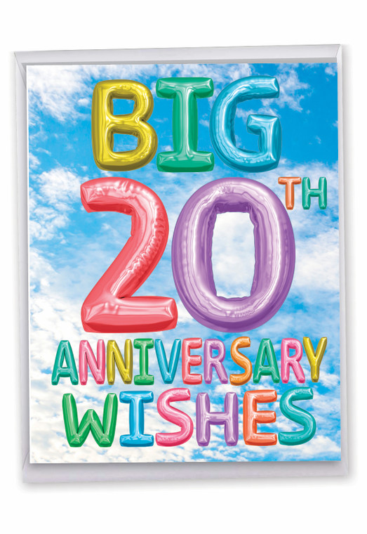 Inflated Messages - 20, Jumbo Milestone Anniversary Greeting Card - J5651DMAG-US