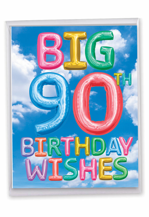 Inflated Messages - 90, Jumbo Milestone Birthday Greeting Card - J5651GMBG-US