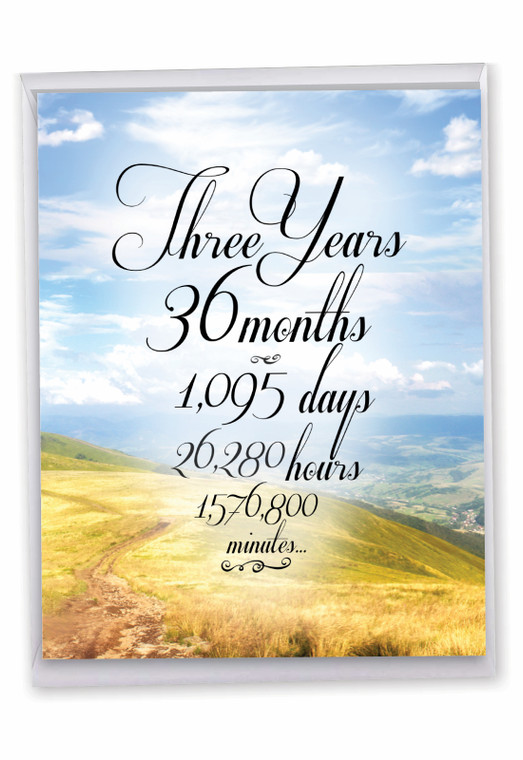 3 Year Time Count, Jumbo Recovery Greeting Card - J9086AAG-US