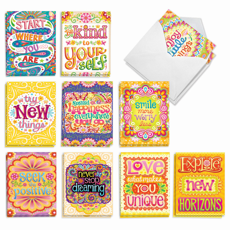 Happy Thoughts, Assorted Set Of Blank Notecards - AM9167OCB