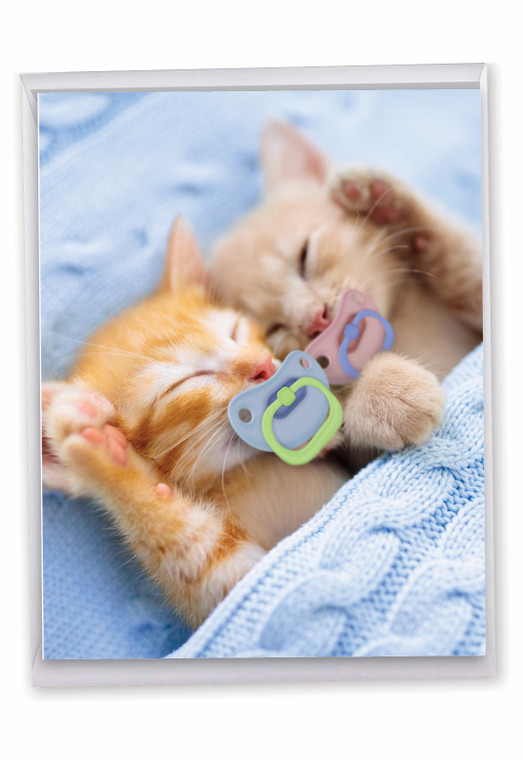 Cat Pacifiers - Kittens, Extra Large Birthday Greeting Card - J9171ABDG-US